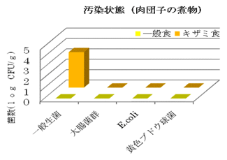 豆腐入り肉団子の煮物　汚染状態